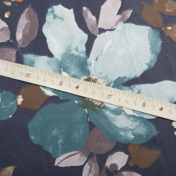 Ranfors calico fabric for bedclothes 2.4 m магнолії т/сині, фото 5