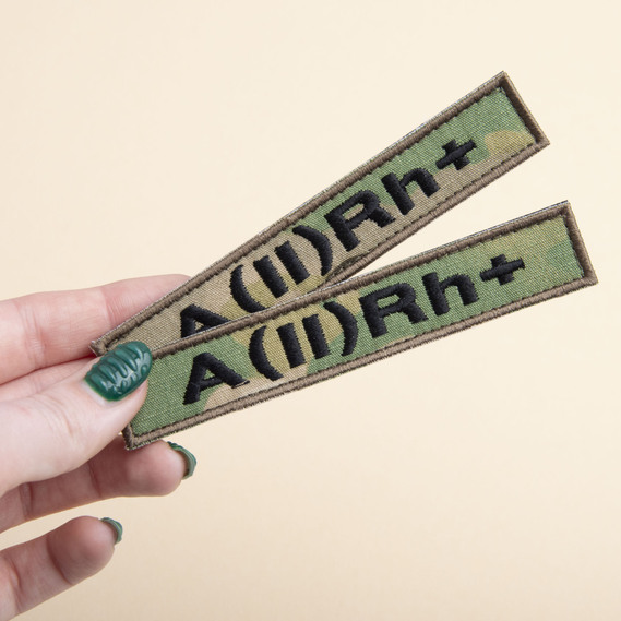 Шеврон на липучці Група крові друга плюс 2+ 2х12 см мультікам, фото 3