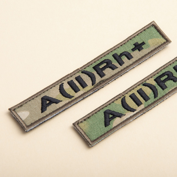 Шеврон на липучці Група крові друга плюс 2+ 2х12 см мультікам, фото 4