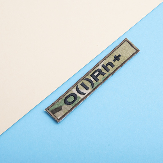 Шеврон на липучці Група крові перша плюс 2х12 см мультікам, фото 2