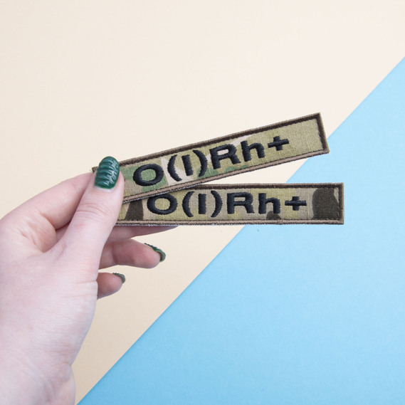 Шеврон на липучці Група крові перша плюс 2х12 см мультікам, фото 4