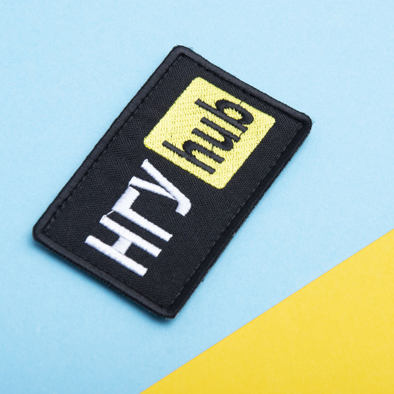 Шеврон на липучці 5х9,5 см Hub жовтий НГУ, фото 2