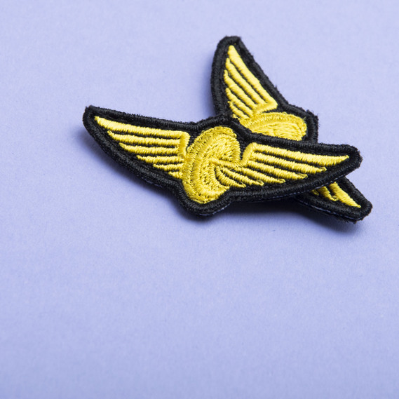 Шеврон нашивка на липучці "УЗ" Укрзалізниця, вишитий патч 2х5 см золото, фото 4