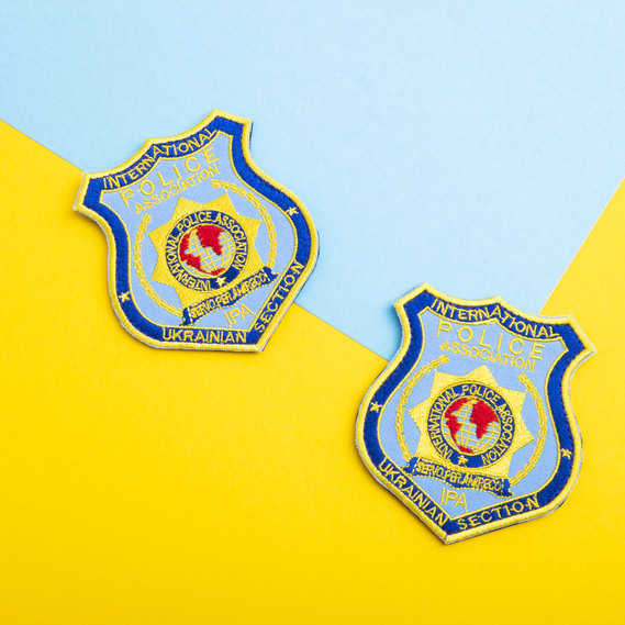 Шеврон нашивка на липучке International Police Association, Полиция, вышитый патч липучка 8х9 см, фото 5