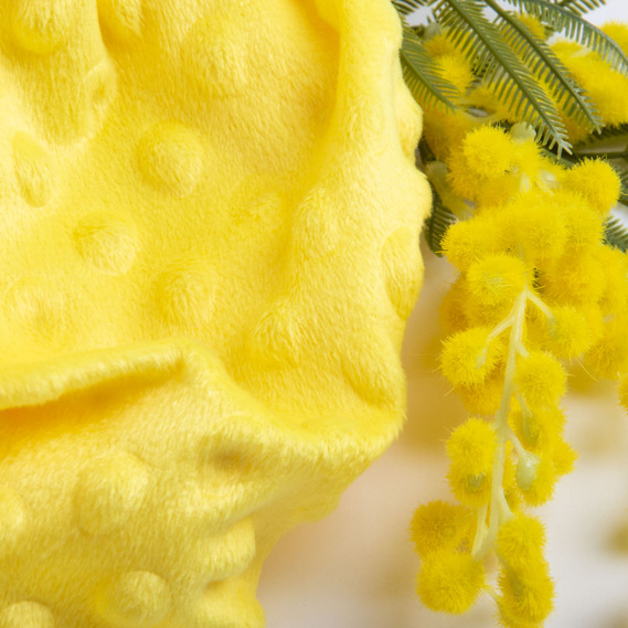 Тканина плюш Minky Dot жовтий, фото 3