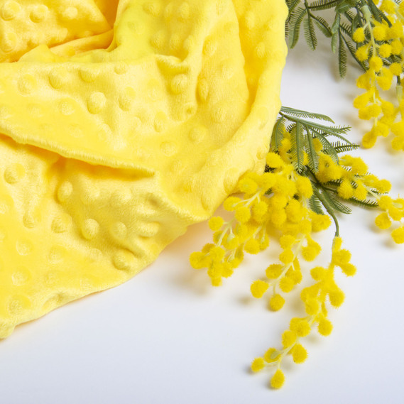 Тканина плюш Minky Dot жовтий, фото 4