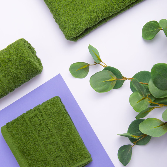 Terry towel Versace 35x60 cm оливка , фото 6