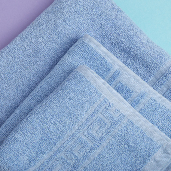 Terry towel Versace 70x135 cm блакитний , фото 5