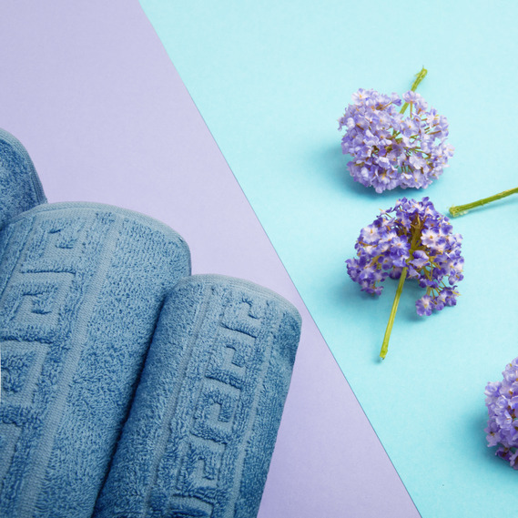 Рушник махровий 70х135 см джинс, фото 6