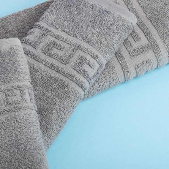 Рушник махровий 70х135 см сірий, фото 5