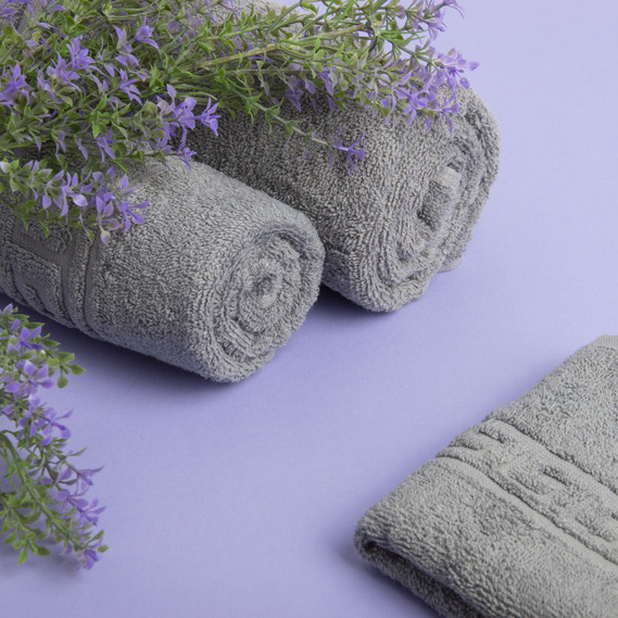 Рушник махровий 70х135 см сірий, фото 6