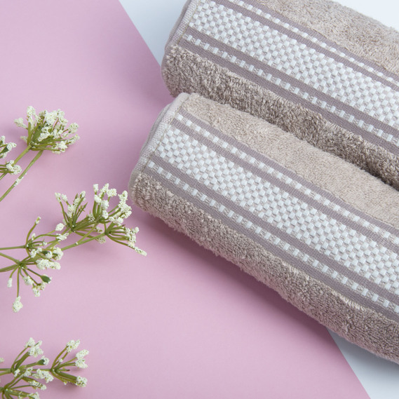 Рушник махровий бавовна Софія TM IDEIA 50х85 см беж, фото 6 Рушник махровий бавовна Софія TM IDEIA 50х85 см беж, фото 6