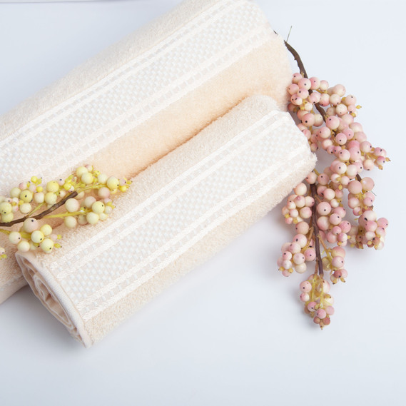 Полотенце махровое хлопок София TM IDEIA 50х85 см крем , фото 6