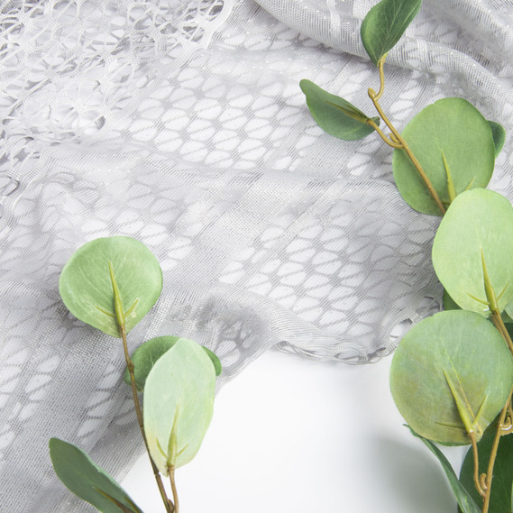 Ткань тюль жаккард Соты S-0793 сіра, фото 3 Ткань тюль жаккард Соты S-0793 сіра, фото 3