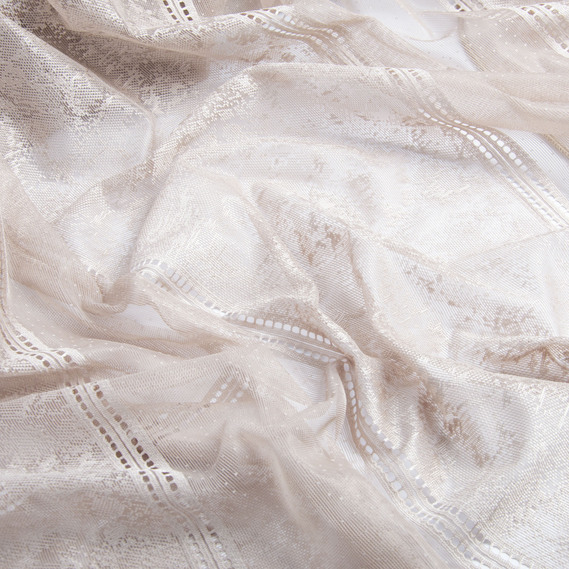 Тюль жакард H-3255 беж, фото 2 Тюль жакард H-3255 беж, фото 2