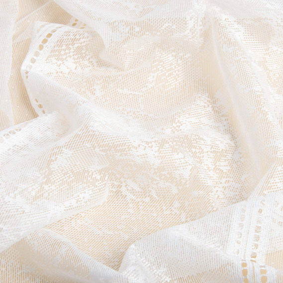 Тюль жакард J-0775 крем, фото 2 Тюль жакард J-0775 крем, фото 2