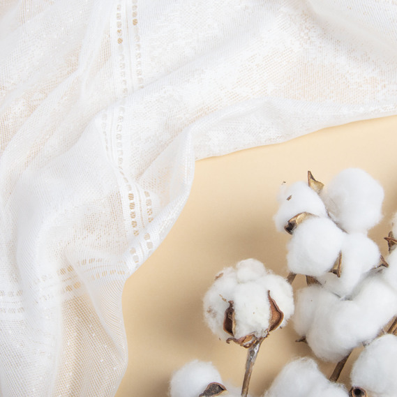 Тюль жакард J-0775 крем, фото 3 Тюль жакард J-0775 крем, фото 3