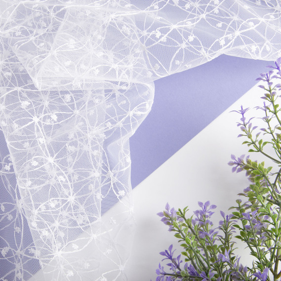 Тюль сітка з вишивкою V-55 beyaz , фото 4 Тюль сітка з вишивкою V-55 beyaz , фото 4