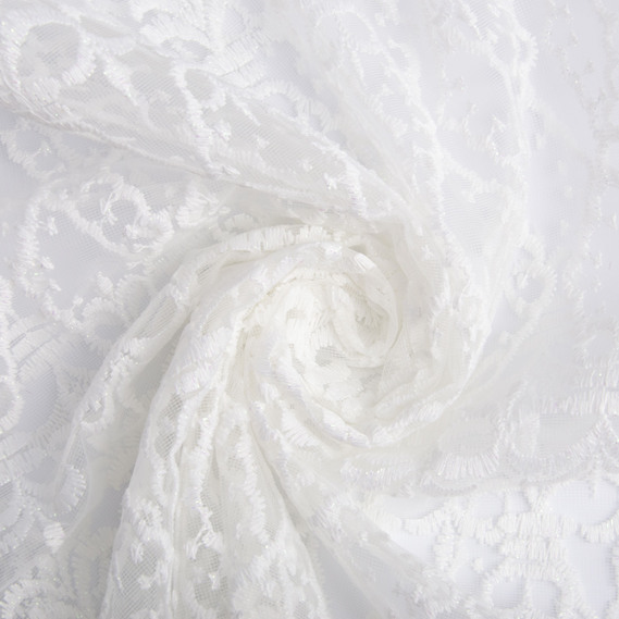 Тюль сітка з вишивкою V-031 ecru , фото 1 Тюль сітка з вишивкою V-031 ecru , фото 1