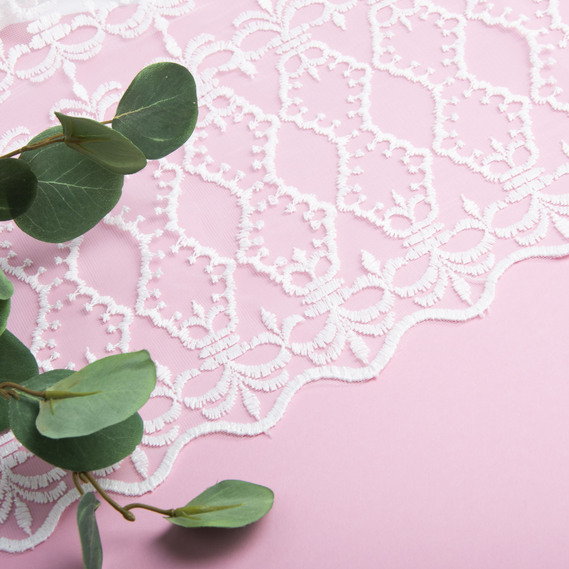 Тюль сітка з вишивкою V-031 ecru , фото 2 Тюль сітка з вишивкою V-031 ecru , фото 2