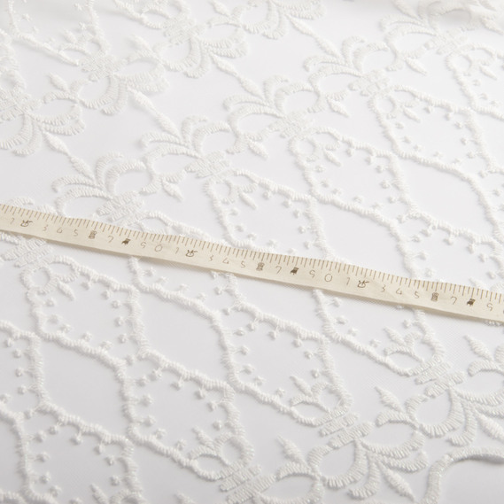 Тюль сітка з вишивкою V-031 ecru , фото 3 Тюль сітка з вишивкою V-031 ecru , фото 3