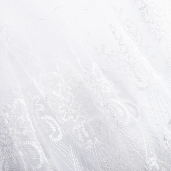 Тюль сетка с вышивкой V-098 ecru , фото 2 Тюль сетка с вышивкой V-098 ecru , фото 2