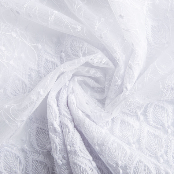 Тюль сітка з вишивкою V-057 beyaz , фото 1 Тюль сітка з вишивкою V-057 beyaz , фото 1