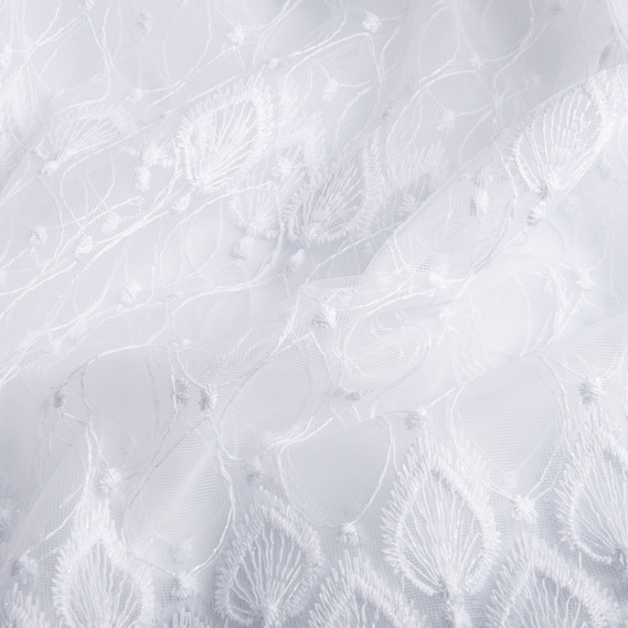 Тюль сітка з вишивкою V-057 beyaz , фото 2 Тюль сітка з вишивкою V-057 beyaz , фото 2