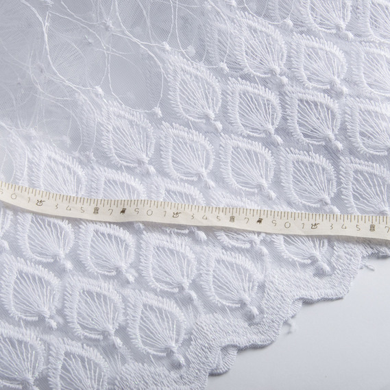 Тюль сітка з вишивкою V-057 beyaz , фото 3 Тюль сітка з вишивкою V-057 beyaz , фото 3