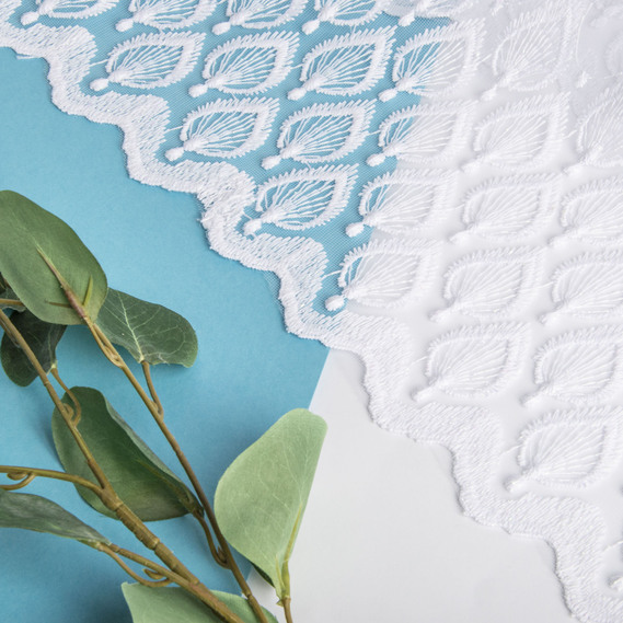 Тюль сітка з вишивкою V-057 beyaz , фото 4 Тюль сітка з вишивкою V-057 beyaz , фото 4