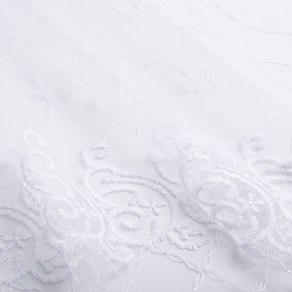 Тюль сетка с вышивкой V-010 біла , фото 2 Тюль сетка с вышивкой V-010 біла , фото 2