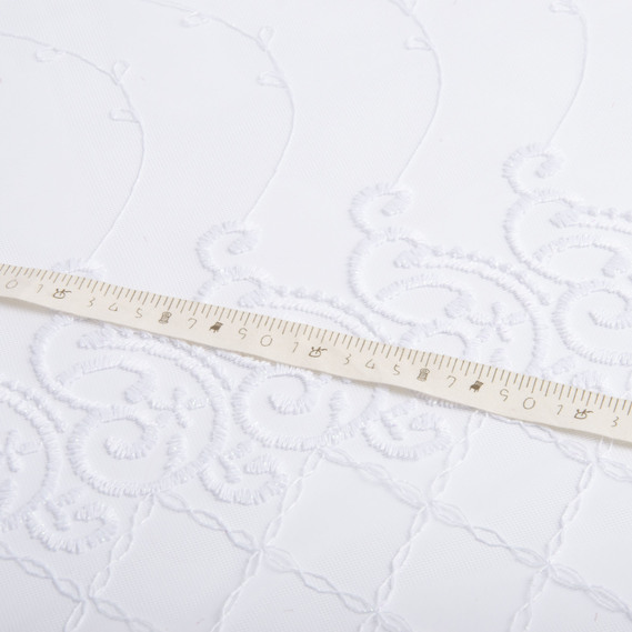 Тюль сетка с вышивкой V-010 біла , фото 4 Тюль сетка с вышивкой V-010 біла , фото 4