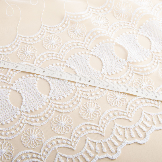 Тюль сітка з вишивкою V-122 ecru , фото 3 Тюль сітка з вишивкою V-122 ecru , фото 3