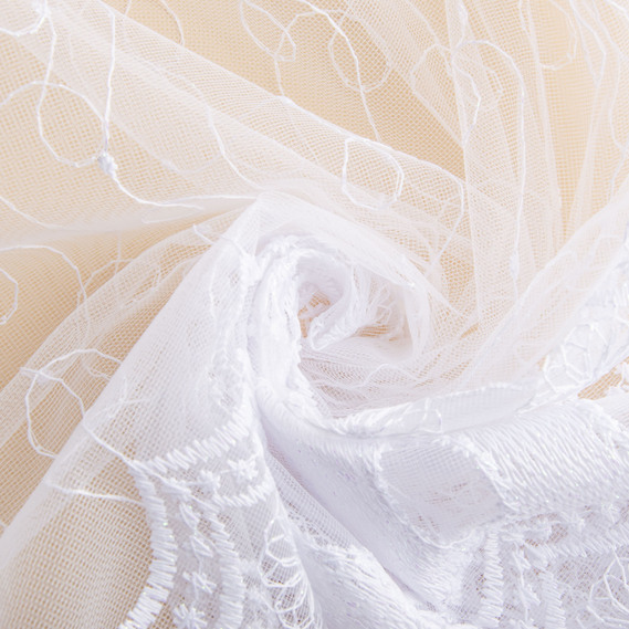 Тюль сетка с вышивкой V-114 beyaz, фото 1 Тюль сетка с вышивкой V-114 beyaz, фото 1