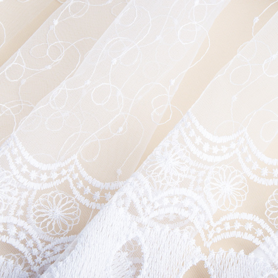 Тюль сетка с вышивкой V-114 beyaz, фото 2 Тюль сетка с вышивкой V-114 beyaz, фото 2