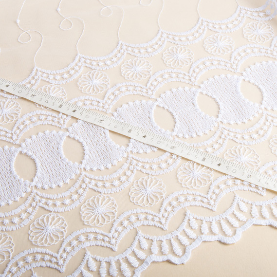 Тюль сетка с вышивкой V-114 beyaz, фото 3 Тюль сетка с вышивкой V-114 beyaz, фото 3