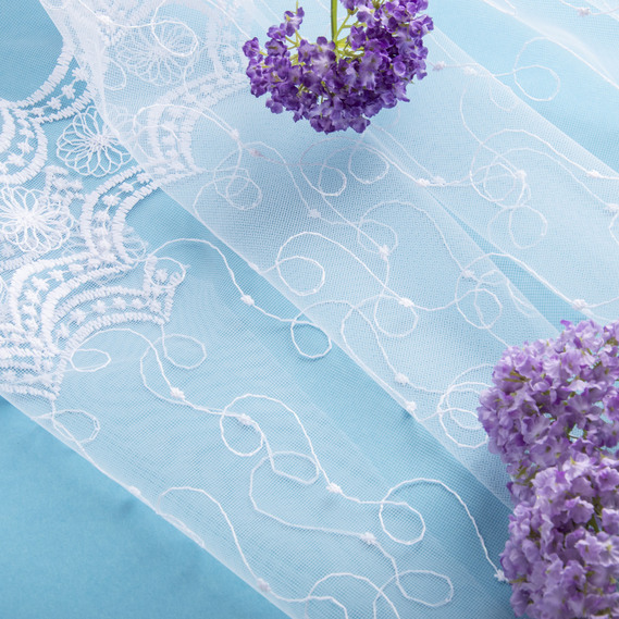 Тюль сетка с вышивкой V-114 beyaz, фото 4 Тюль сетка с вышивкой V-114 beyaz, фото 4