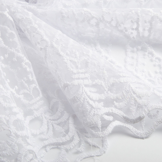 Тюль сетка с вышивкой V-040 beyaz, фото 2 Тюль сетка с вышивкой V-040 beyaz, фото 2