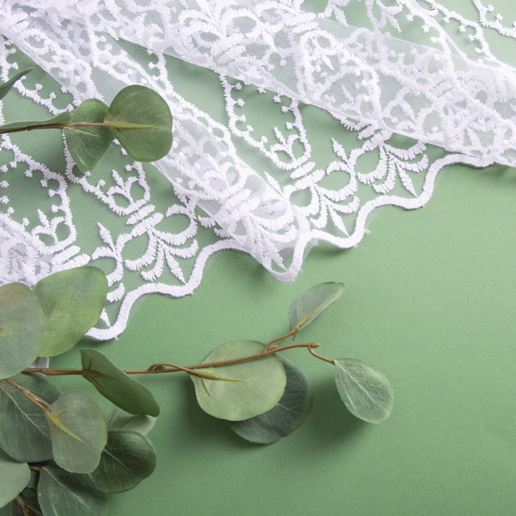 Тюль сетка с вышивкой V-040 beyaz, фото 3 Тюль сетка с вышивкой V-040 beyaz, фото 3