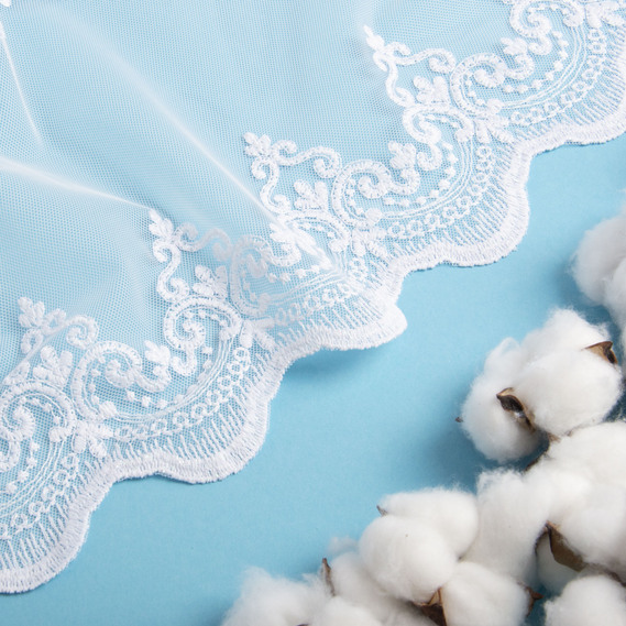 Тканина тюль-фатин з вишивкою beyaz , фото 3 Тканина тюль-фатин з вишивкою beyaz , фото 3