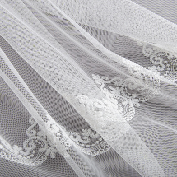 Тканина тюль-фатин з вишивкою fikse, фото 2 Тканина тюль-фатин з вишивкою fikse, фото 2