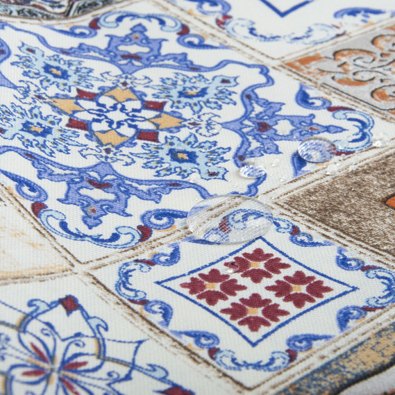 Ткань декоративная Печворк з водоотталкивающей пропиткой V-1 синя беж, фото 3