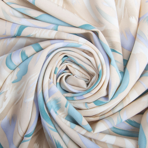 Тканина плательна Super Soft акварель бірюза, фото 1 Тканина плательна Super Soft акварель бірюза, фото 1