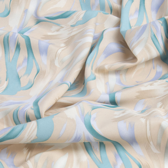 Тканина плательна Super Soft акварель бірюза, фото 2 Тканина плательна Super Soft акварель бірюза, фото 2