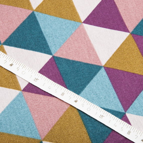 Тканина декоративна Трикутники бавовна з водовідштовхувальним просоченням для скатертин, штор, декору V-1 сіра бордо жовта, фото 5