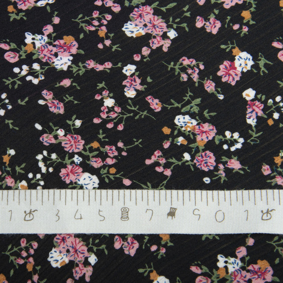 Тканина плательна атлас креш парижанка чорний, фото 4