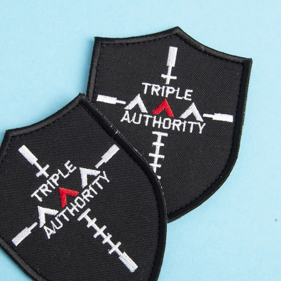 Шеврон нашивка на липучці Інструктор Triple, вишитий патч 7,5х10 см чорний, фото 4