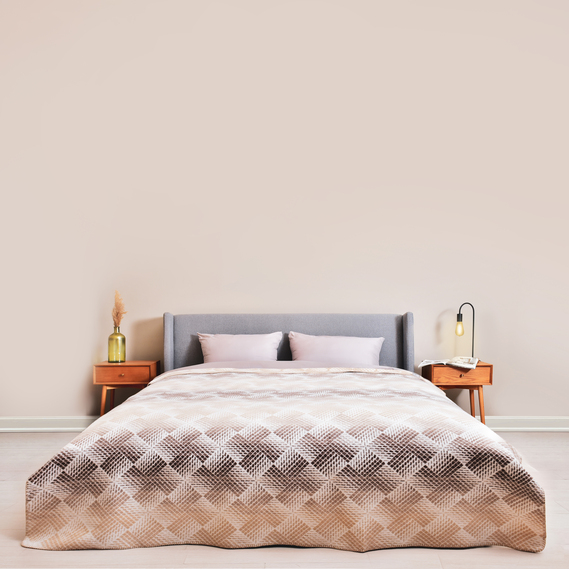 Плед покривало Kassandra 150x200 см бавовняне TM IDEIA шахи сірий, фото 2