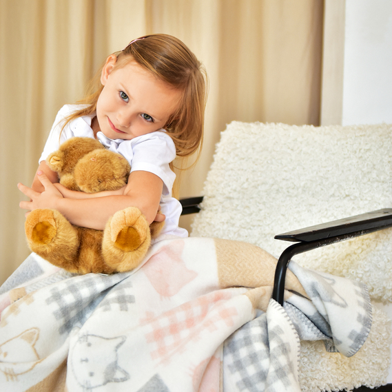 Плед детский хлопок BABY ТM PAPAELLA 90х120 см киця рожева, фото 7