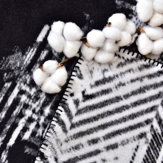 Плед покрывало Kassandra 200x220 см хлопковое TM IDEIA чорний, фото 6